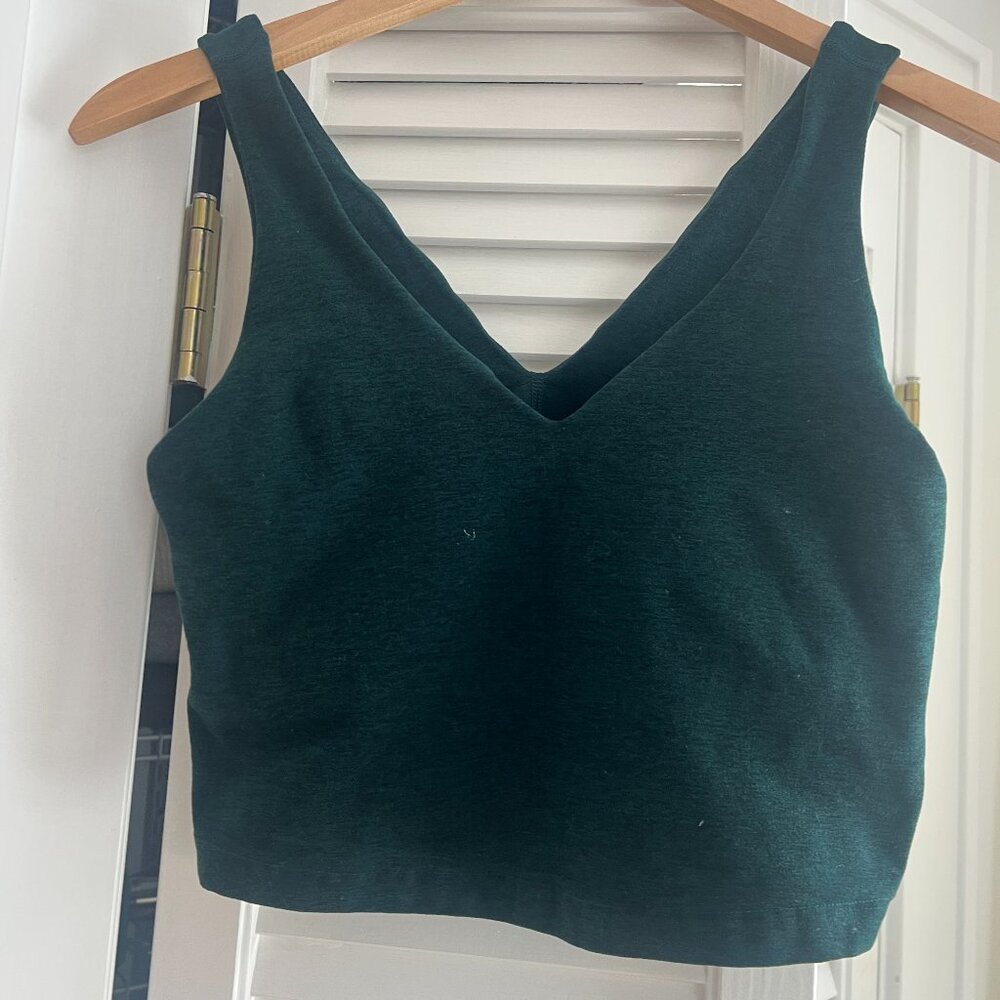Beyond Yoga Good Day Cropped Tank Size M Medium Dark Spruce Green Heather
